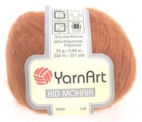 Adīšanas diegi YarnArt Kid Mohair, krāsa tumši oranža 16TO cena un informācija | Adīšana | 220.lv