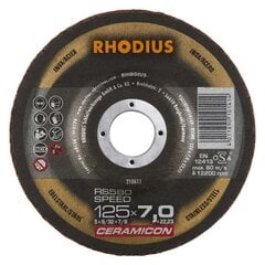 Slīpēšanas disks Rhodius 125x7,0x22,23 цена и информация | Механические инструменты | 220.lv