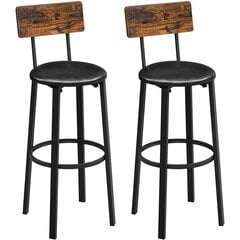 Набор из 2 барных стульев LBC069B81, коричневый/черный цена и информация | Стулья для кухни и столовой | 220.lv