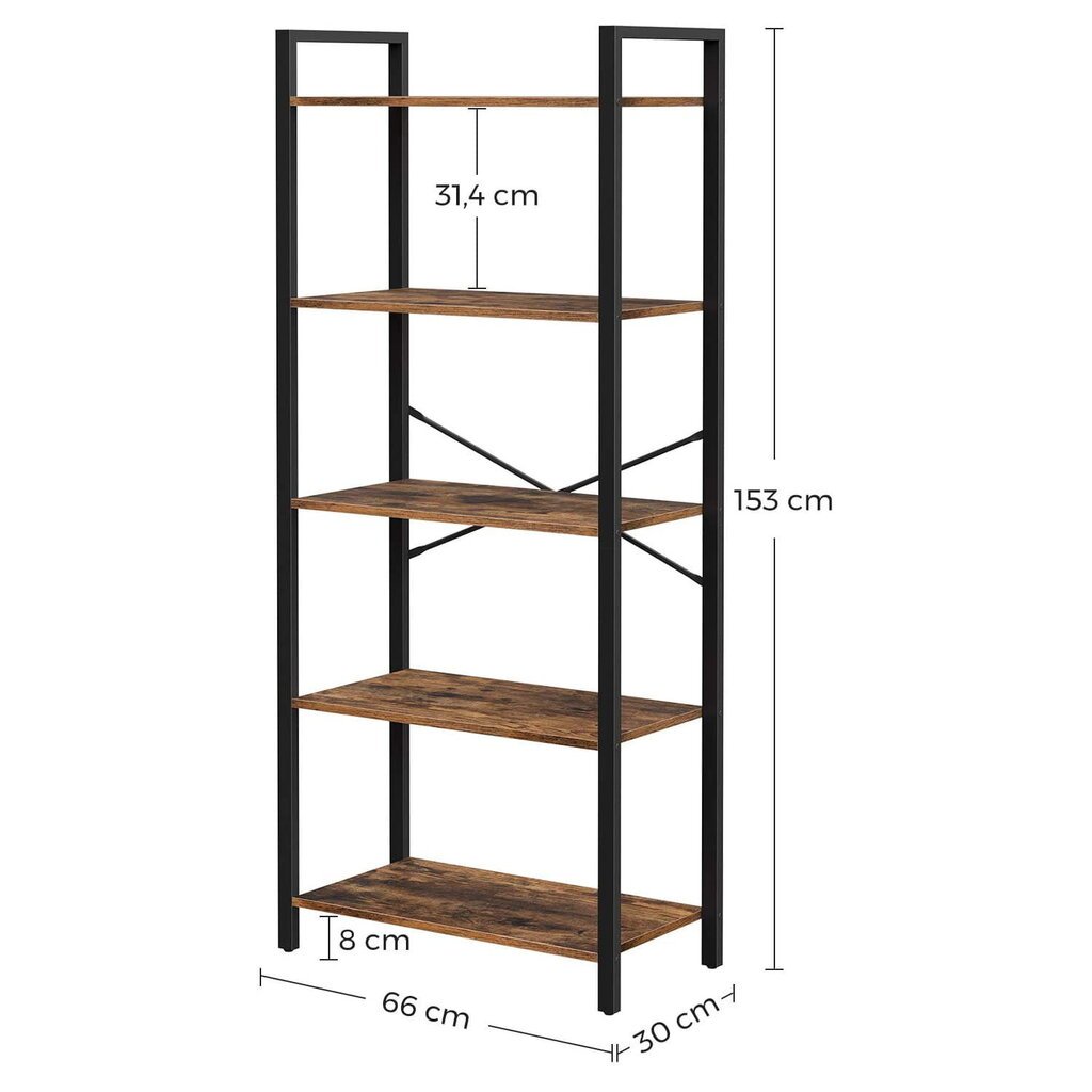 Plaukts LLS061B01, brūns/melns цена и информация | Plaukti | 220.lv