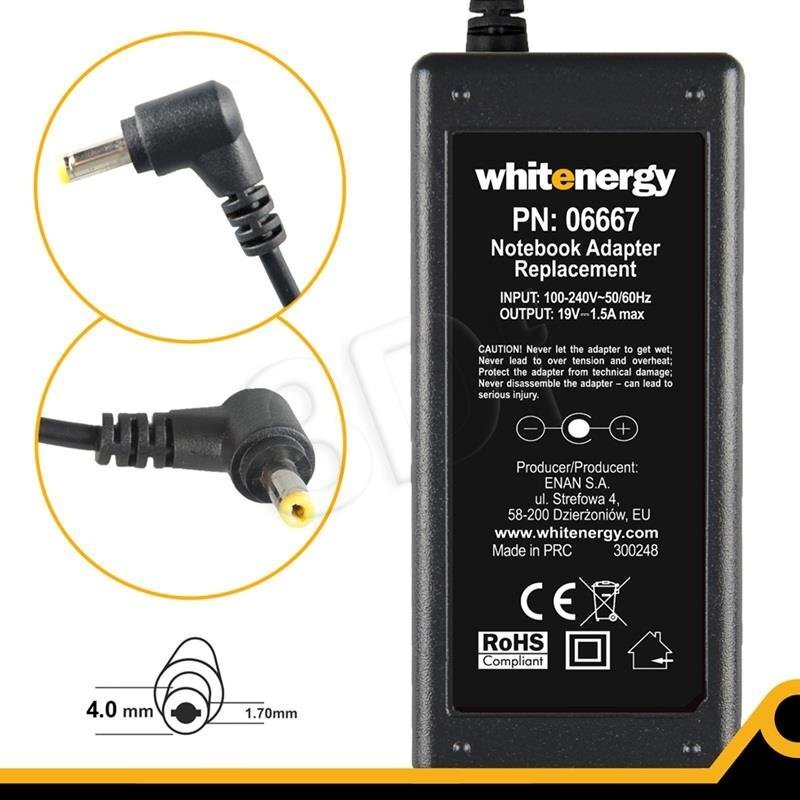 Whitenergy 19V, 1.58A, 30W цена и информация | Lādētāji portatīvajiem datoriem | 220.lv