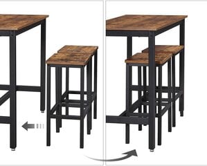 Комплект стола и стула Vasagle черный, коричневый цена и информация | Комплекты мебели для столовой | 220.lv