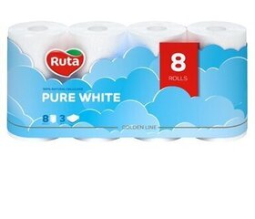 Туалетная бумага Ruta Pure White 8рул 3сл цена и информация | Туалетная бумага, бумажные полотенца | 220.lv