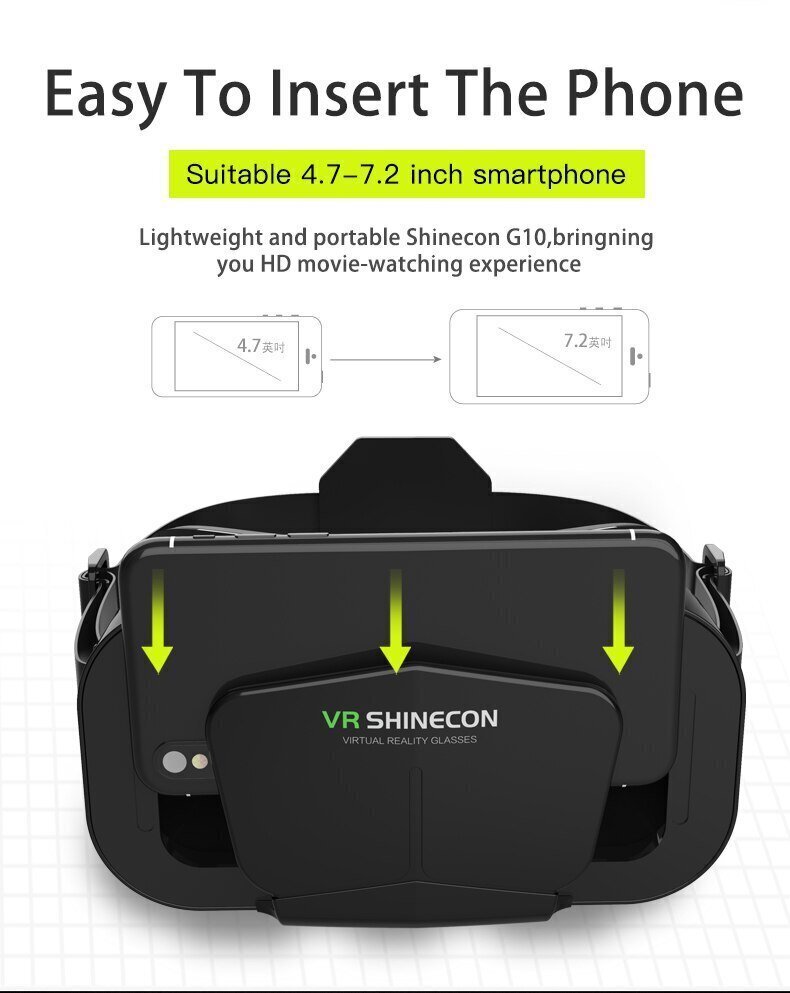 Shinecon G10 3D virtuālās realitātes brilles tālrunim cena un informācija | Smart ierīces un piederumi | 220.lv