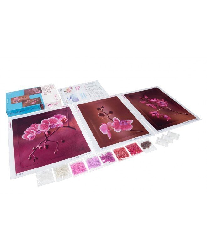 Izšūšanas komplekts MiniArt Crafts Pink Orchids triptych cena un informācija | Izšūšanas piederumi | 220.lv