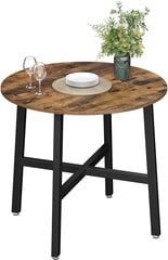 Круглый обеденный стол 80 х 75 см. (Ø x В), коричневый/черный цена и информация | Кухонные и обеденные столы | 220.lv