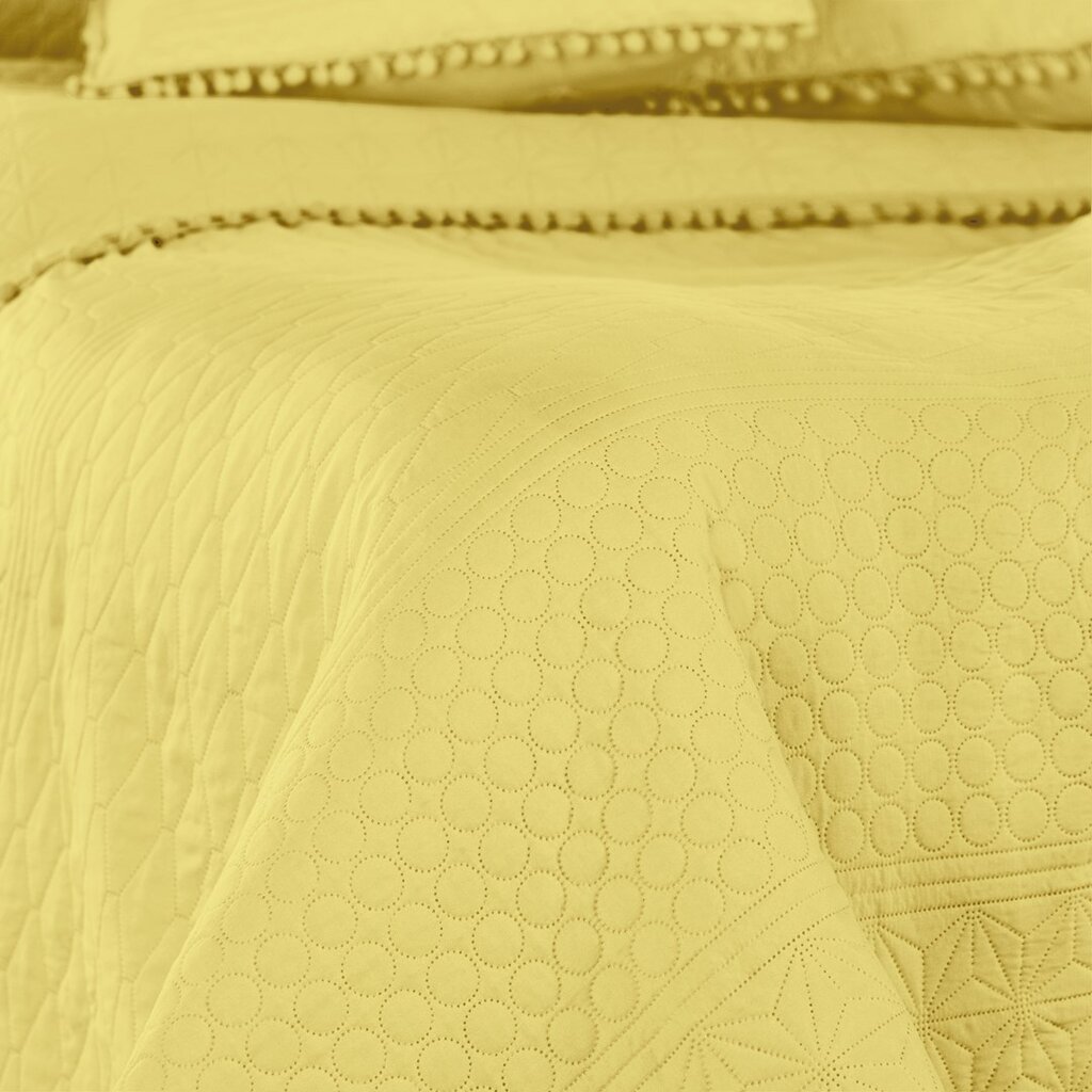 AmeliaHome stepēts gultas pārklājs ar kušķiem Meadore, 200x220 cm cena un informācija | Gultas pārklāji, pledi | 220.lv