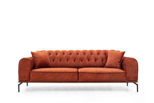 Trīsvietīgs dīvāns Kalune Design Siesta, stepēts, oranžs cena un informācija | Dīvāni | 220.lv
