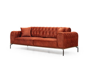 Trīsvietīgs dīvāns Kalune Design Siesta, stepēts, oranžs cena un informācija | Dīvāni | 220.lv