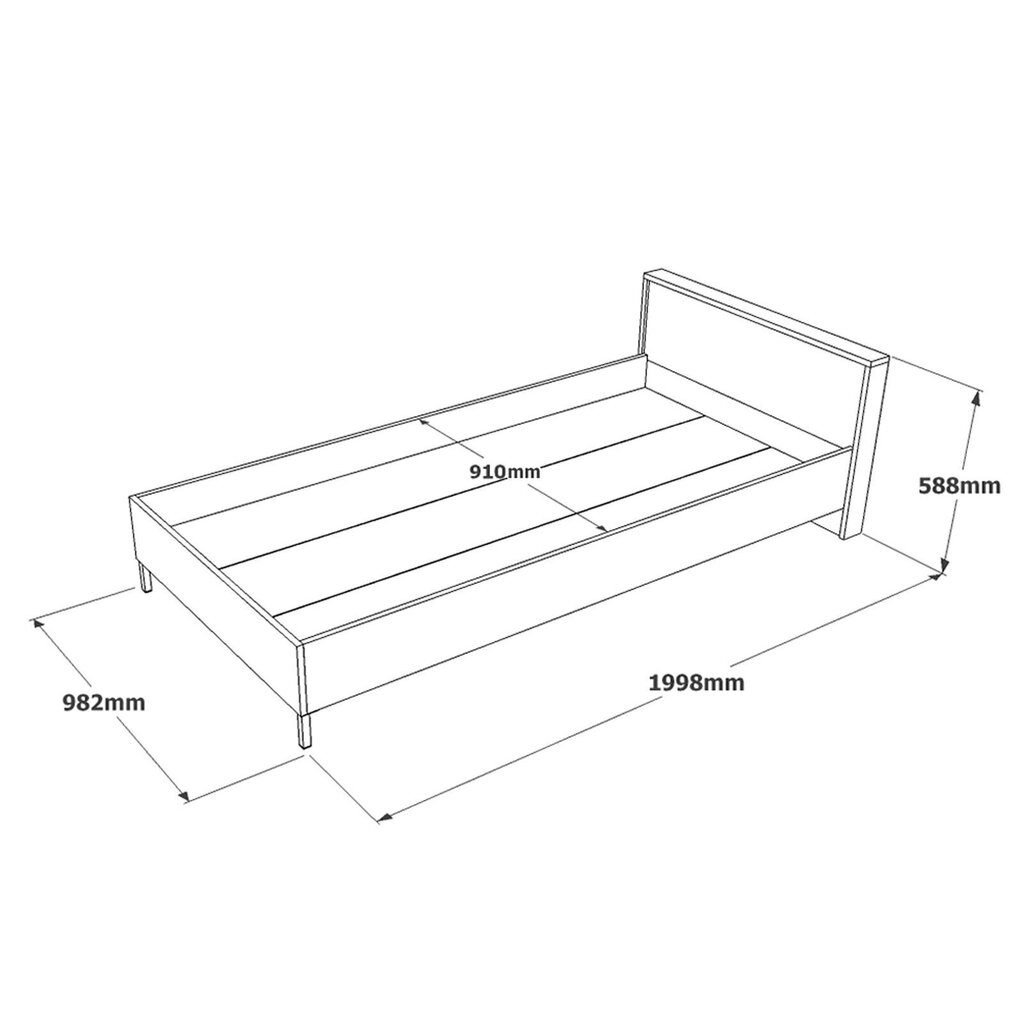 Gulta Kalune Design HM4, 90x190 cm, brūna/pelēka cena un informācija | Gultas | 220.lv