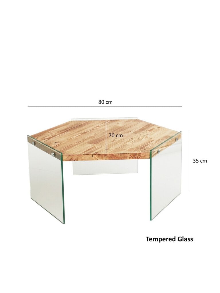 Kafijas galdiņš Kalune Design Hexagon S304, brūns cena un informācija | Žurnālgaldiņi | 220.lv