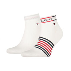 Носки для мужчин Tommy Hilfiger Quarter 2P Breton, белые цена и информация | Мужские носки | 220.lv