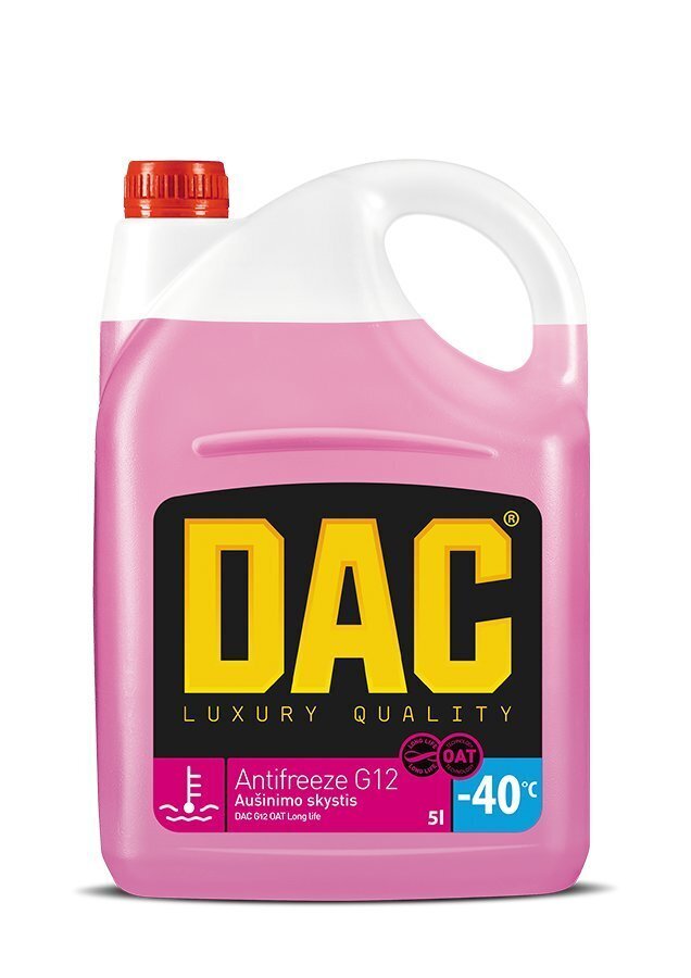 Antifrīzs „DAC G12 OAT Long life“ -40C, 5L цена и информация | Vējstiklu un dzesēšanas šķidrumi | 220.lv