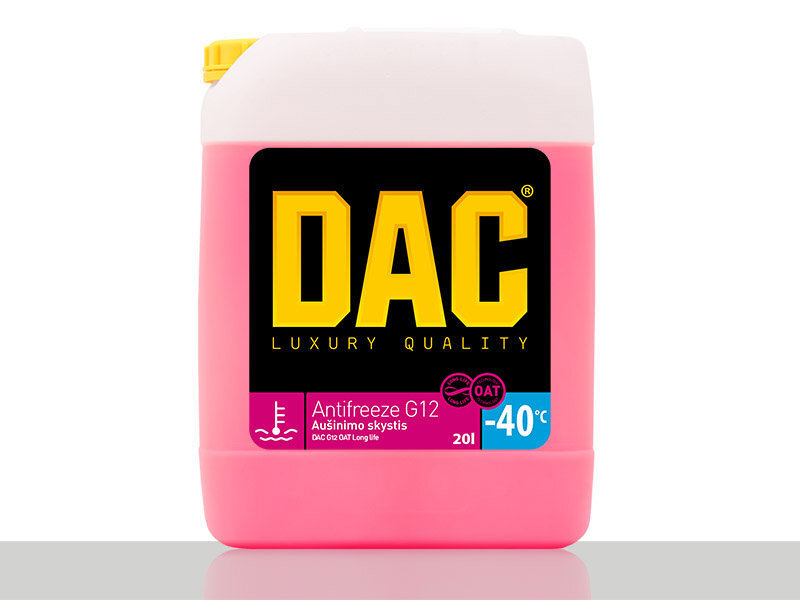 Antifrīzs „DAC G12 OAT Long life“ -40C, 20L цена и информация | Vējstiklu un dzesēšanas šķidrumi | 220.lv