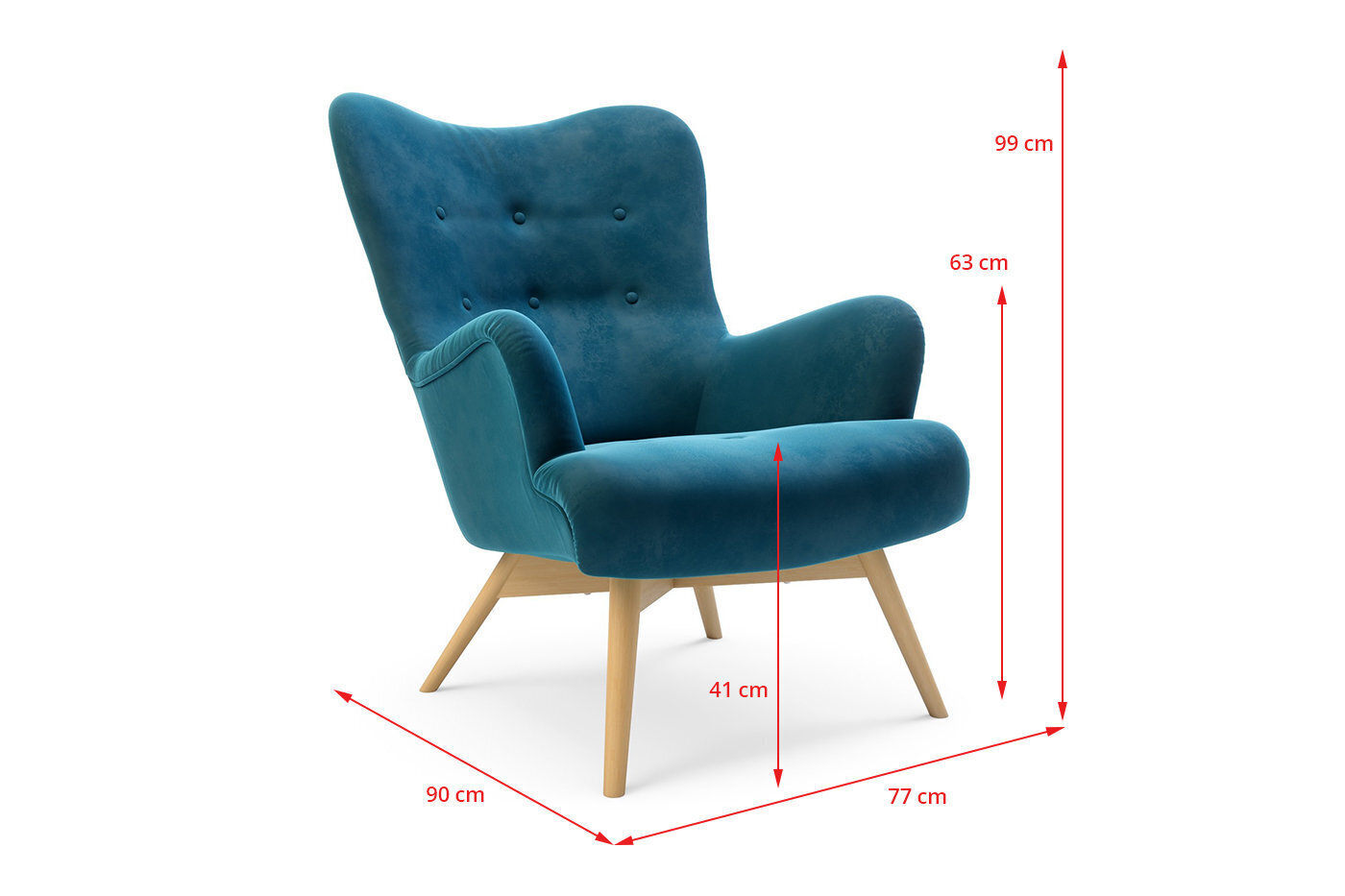 Krēsls ar pufu Zele, zils cena un informācija | Atpūtas krēsli | 220.lv