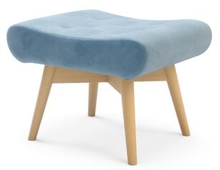 Krēsls ar pufu Zele, gaiši zils цена и информация | Кресла в гостиную | 220.lv