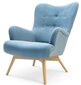 Krēsls ar pufu Zele, gaiši zils цена и информация | Atpūtas krēsli | 220.lv