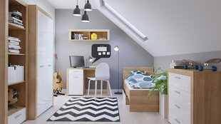 Bērnu istabas mēbeļu komplekts Balder, balts/ozola krāsas cena un informācija | Bērnu istabas iekārtas | 220.lv