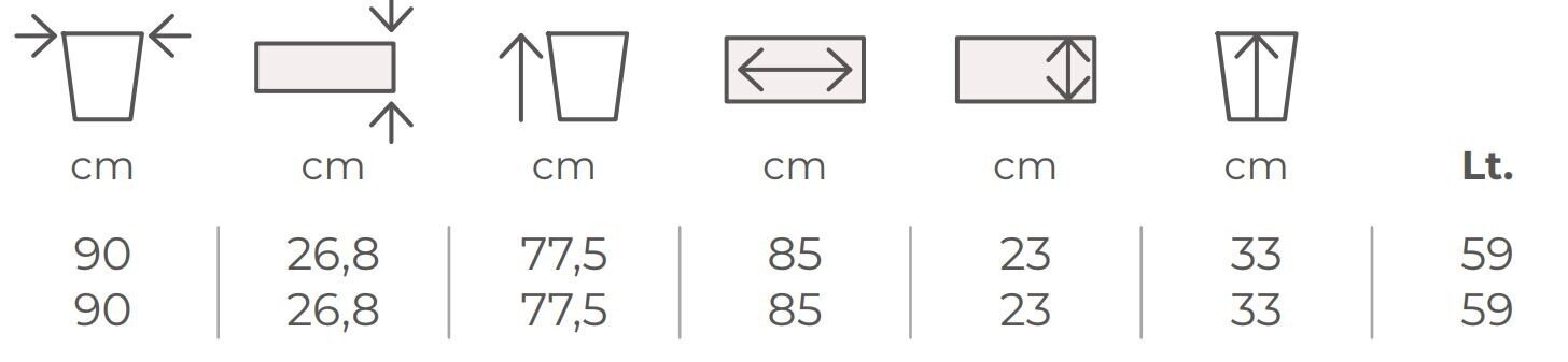 Puķu pods DIVIO 90cm x 27cm x h78, beton cena un informācija | Puķu podi | 220.lv