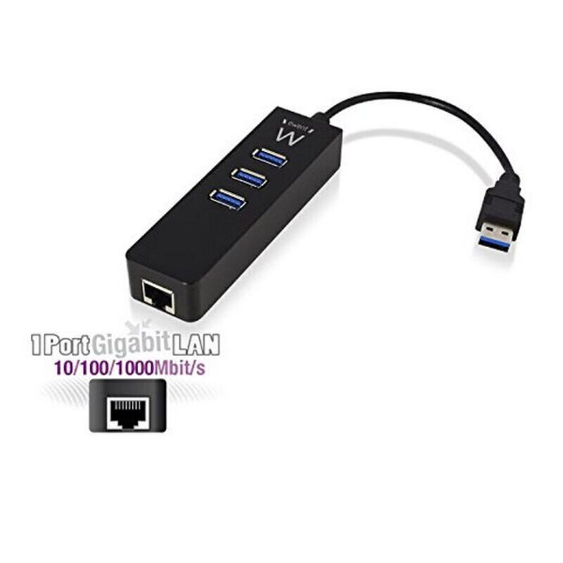 Ewent AAOAUS0127, 3 x USB 3.1/RJ45 цена и информация | Adapteri un USB centrmezgli | 220.lv