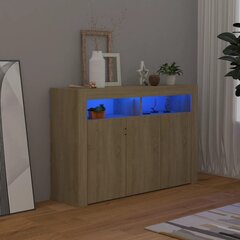 vidaXL kumode ar LED lampiņām, 115,5x30x75 cm, ozolkoka krāsa цена и информация | Шкафчики в гостиную | 220.lv