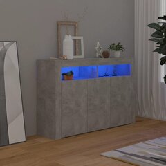 vidaXL kumode ar LED lampiņām, 115,5x30x75 cm, betona pelēka цена и информация | Шкафчики в гостиную | 220.lv