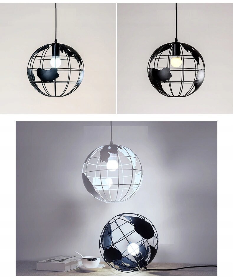 Griestu lampa "Globus" melns/metāls cena un informācija | Piekaramās lampas | 220.lv