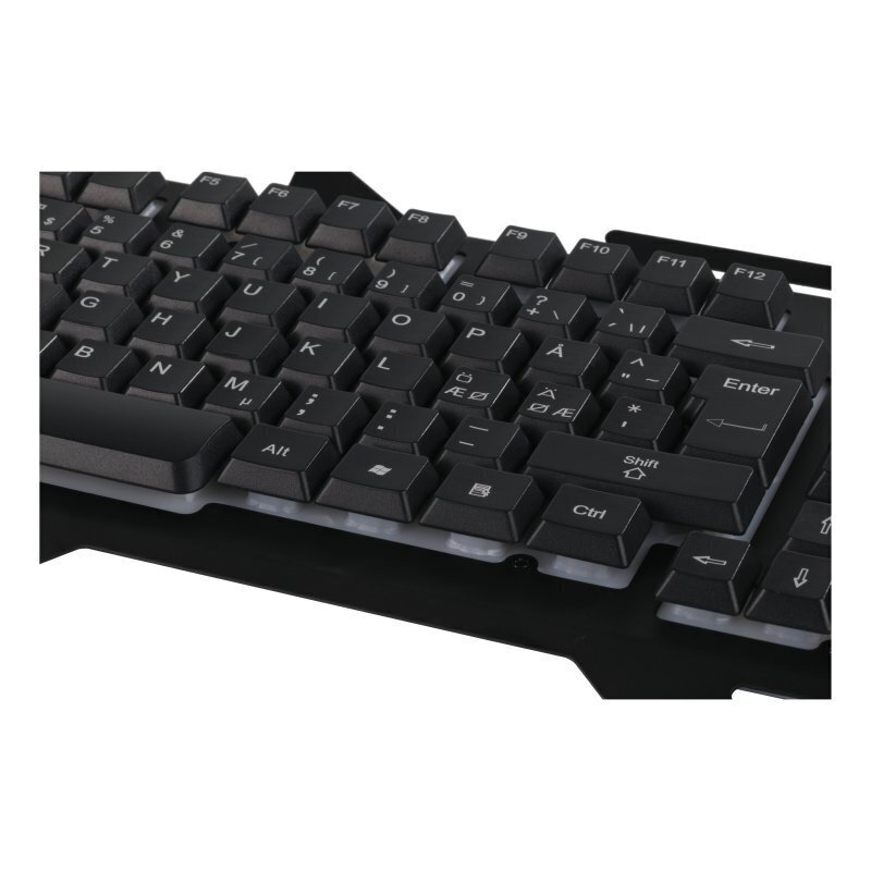 Klaviatūra atskaņotājiem Deltaco, Nordic, USB, RGB, metāla rāmis cena un informācija | Klaviatūras | 220.lv