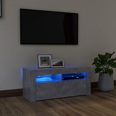 vidaXL TV galdiņš ar LED lampiņām, 90x35x40 cm, betona pelēks цена и информация | Тумбы под телевизор | 220.lv