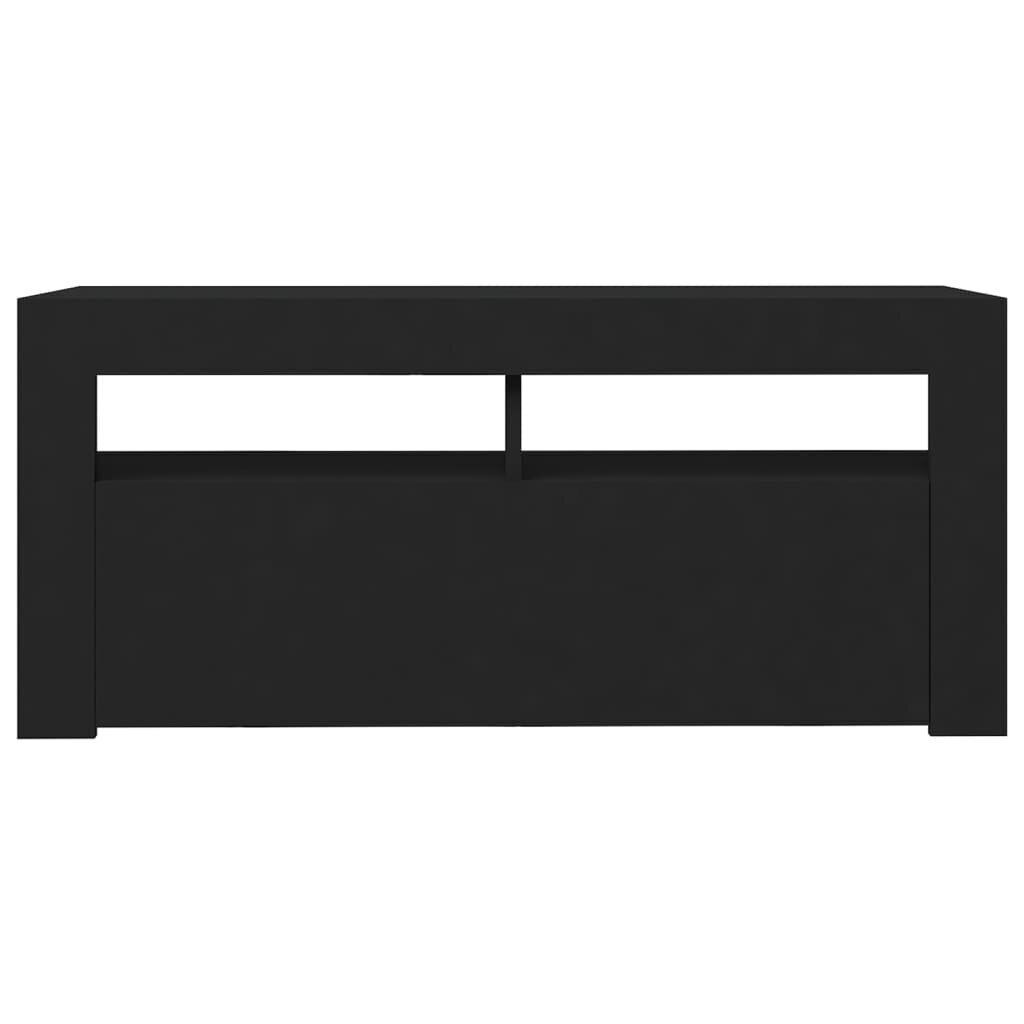 vidaXL TV galdiņš ar LED lampiņām, 90x35x40 cm, melns цена и информация | TV galdiņi | 220.lv