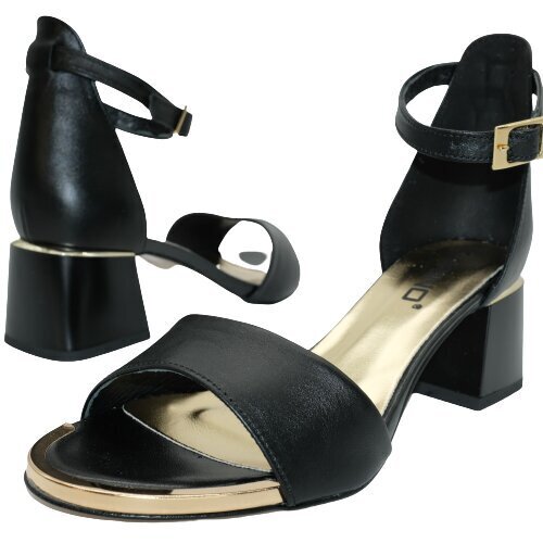 Vasaras papēžu kurpes sievietēm Karino 422030028, melnas цена и информация | Sieviešu sandales | 220.lv