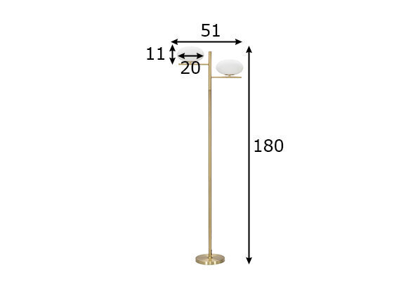 GLAMY OVĀLA STĀVLAMPA CM 51X24X180 cena un informācija | Stāvlampas | 220.lv