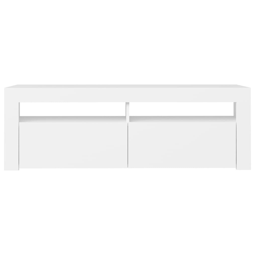 vidaXL TV galdiņš ar LED lampiņām, 120x35x40 cm, balts цена и информация | TV galdiņi | 220.lv