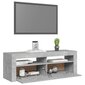 vidaXL TV galdiņš ar LED lampiņām, betona pelēks, 120x35x40 cm цена и информация | TV galdiņi | 220.lv