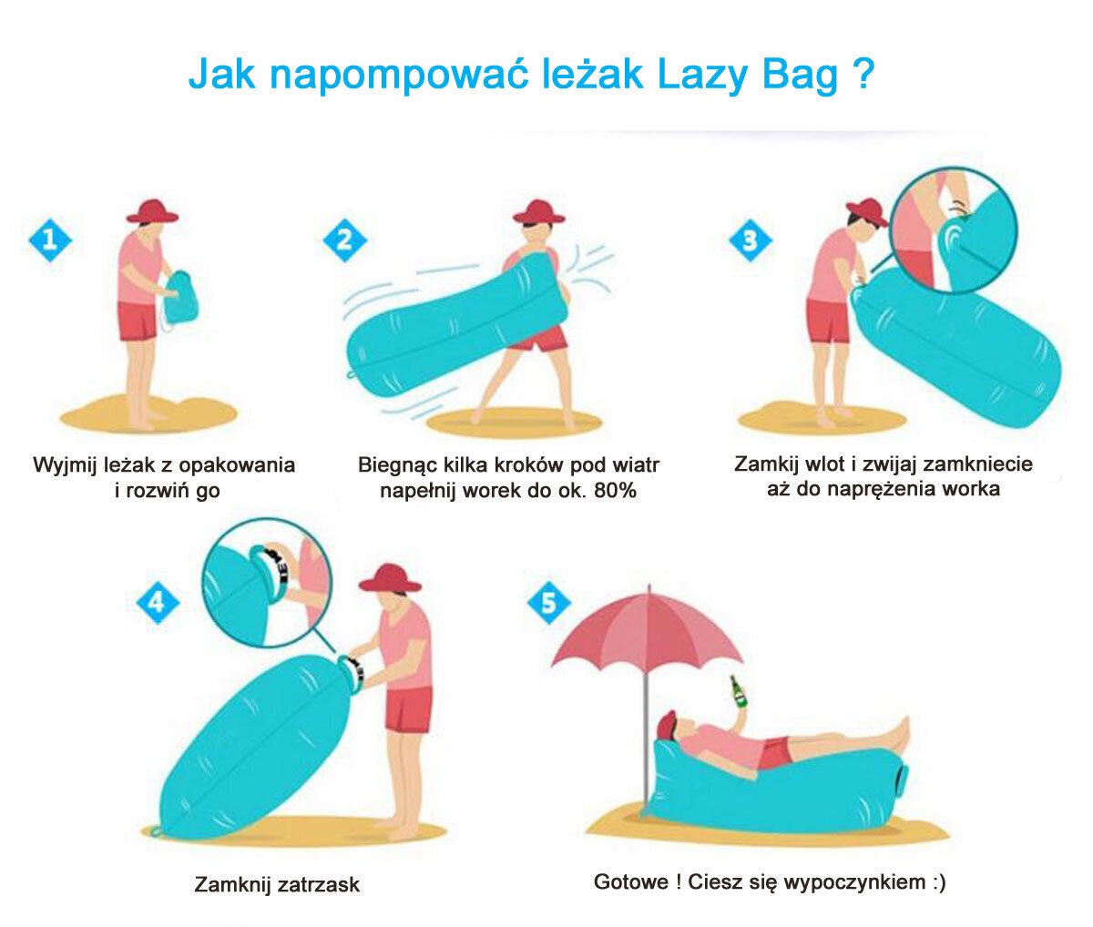 Gaisa gulta Royokamp Lazy Bag 240 x 70 x 50 cm, zila цена и информация | Piepūšamie matrači un mēbeles | 220.lv