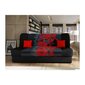 Dīvāns NORE Jazz, melns/sarkans cena un informācija | Dīvāni | 220.lv