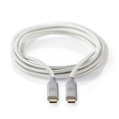 Satelīts Nedis Usb-C - Usb-C, 1 m, sudrabs cena un informācija | Savienotājkabeļi | 220.lv