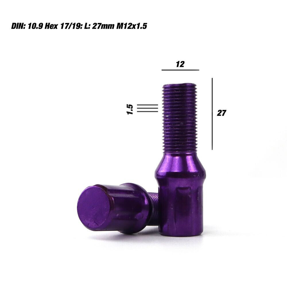 Set Skrūves OMP 27 mm Violets 20 uds M12 x 1,50 cena un informācija | Auto piederumi | 220.lv
