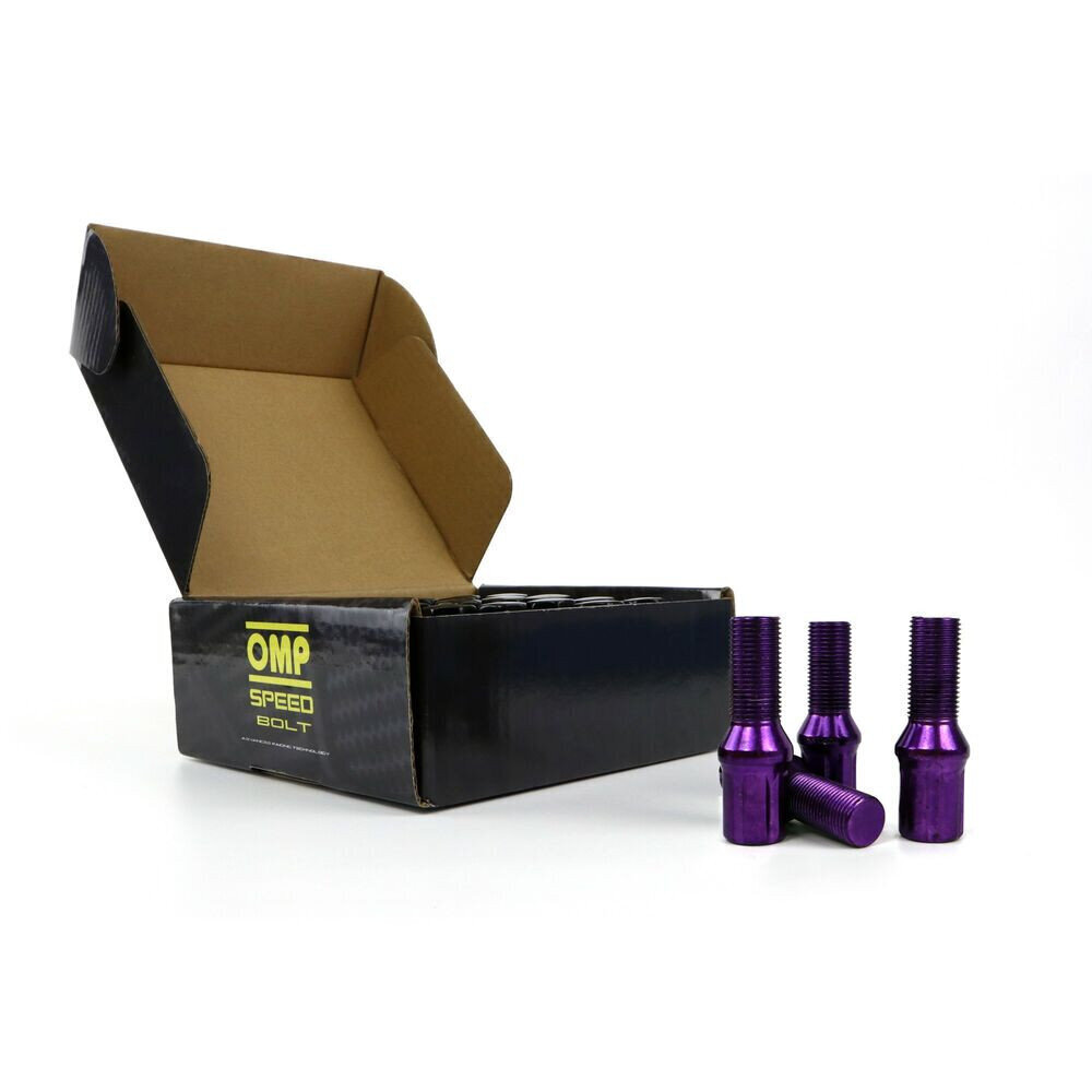 Set Skrūves OMP 27 mm Violets 20 uds M12 x 1,50 cena un informācija | Auto piederumi | 220.lv