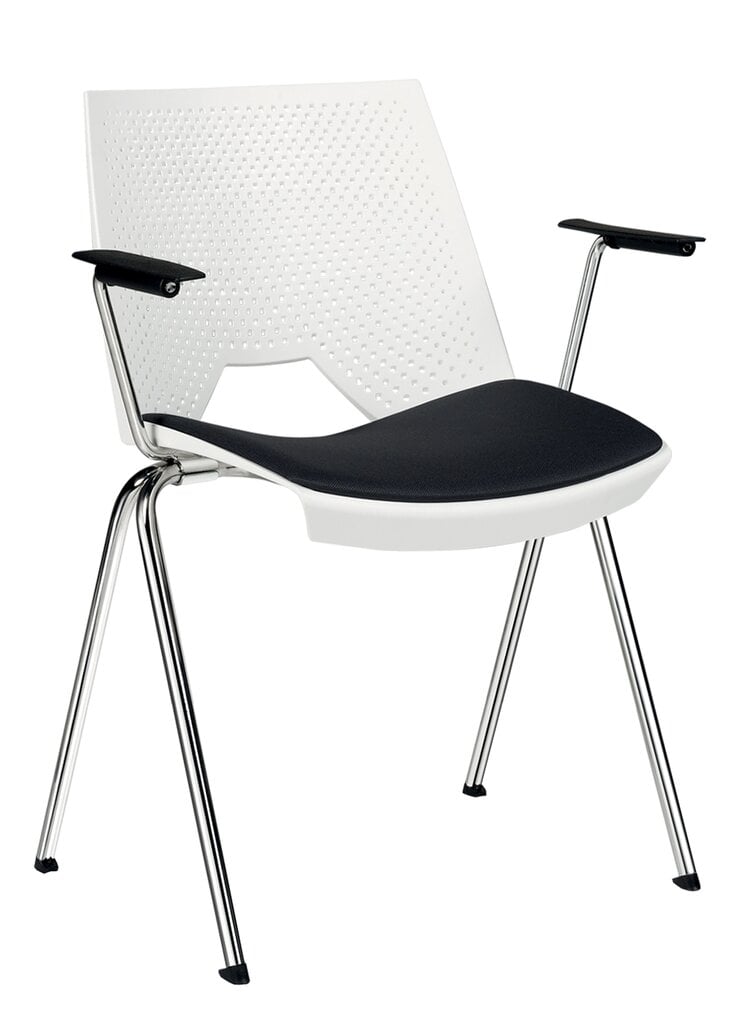 Biroja krēsls Wood Garden TC Strike ar roku balstiem, balts/melns cena un informācija | Biroja krēsli | 220.lv