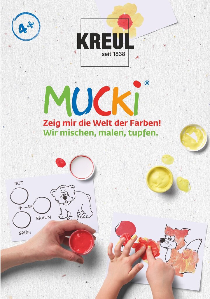 Pirkstu krāsas, Krāsu spēļu kaste, KREUL Mucki 29100 cena un informācija | Modelēšanas un zīmēšanas piederumi | 220.lv