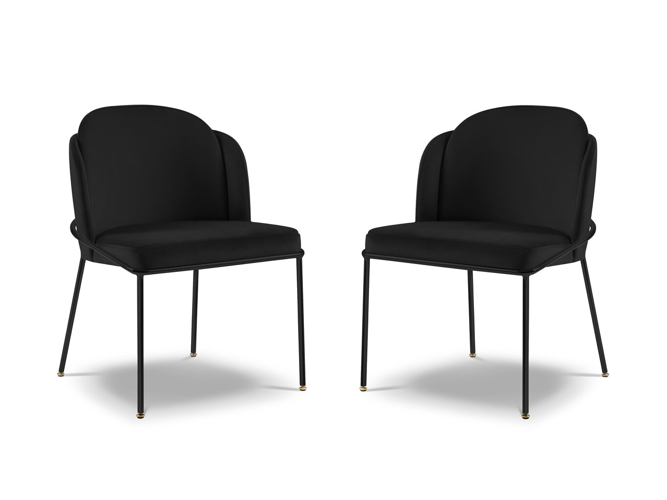 2-u krēslu komplekts Micadoni Home Limmen, melns cena un informācija | Virtuves un ēdamistabas krēsli | 220.lv