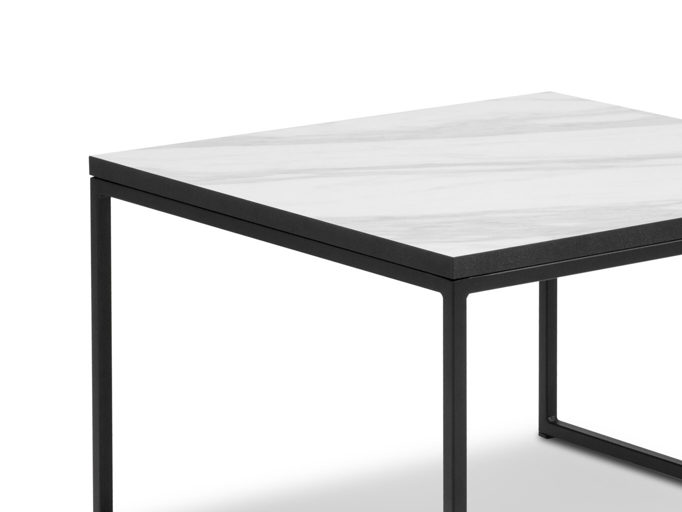 Kafijas galdiņš Micadoni Home Veld, 54x34 cm, balts/melns cena un informācija | Žurnālgaldiņi | 220.lv