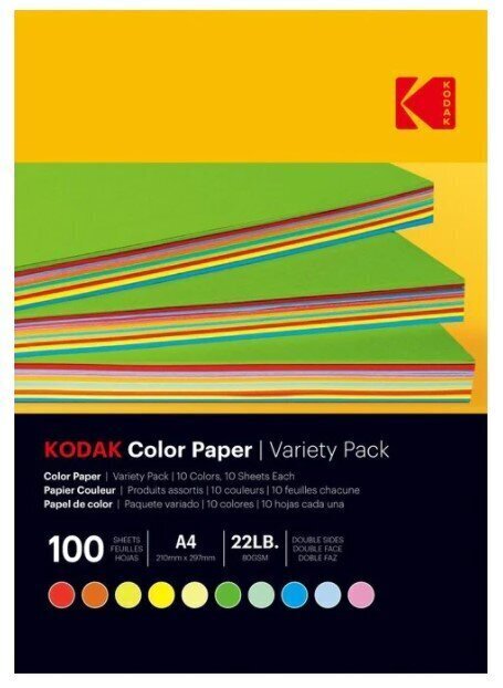 Papīrs Kodak Color Paper 9891300, A4, 80g/m², 100 lapas cena un informācija | Burtnīcas un papīra preces | 220.lv