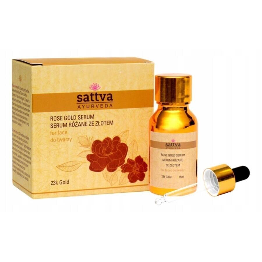 Sejas serums Sattva Ayurveda Rose Gold, 15 ml cena un informācija | Serumi sejai, eļļas | 220.lv