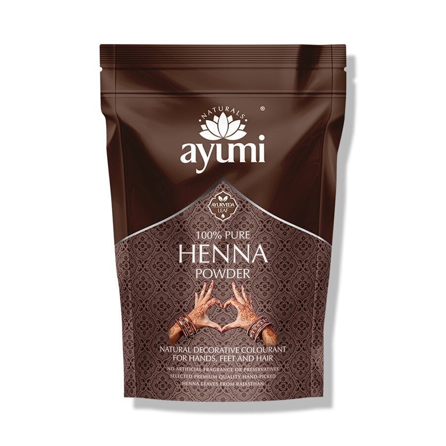 Pūderis ķermeņa un matu apzīmēšanai Ayumi Chna Mendhi Pure Henna, 200 g цена и информация | Matu krāsas | 220.lv
