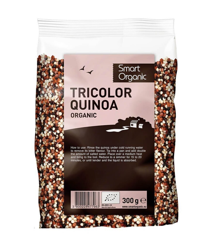 Trīskrāsu kvinoja Smart Organic, 300 g cena un informācija | Rieksti, sēklas, žāvēti augļi | 220.lv