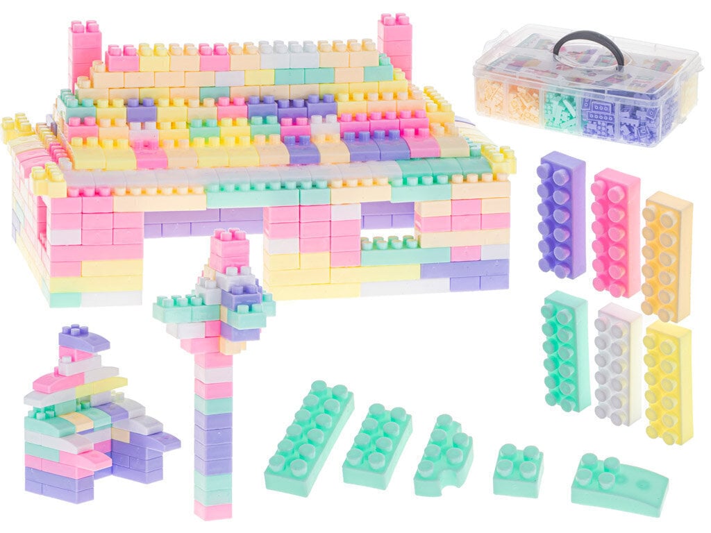 Bloku komplekts, pasteļtoņi (580 gab.) cena un informācija | Attīstošās rotaļlietas | 220.lv