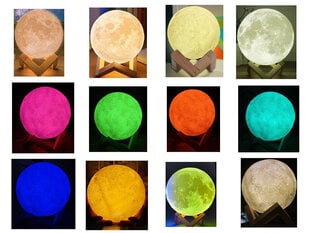 Nakts gaisma -krāsains mēness, USB lādētājs цена и информация | Детали интерьера | 220.lv