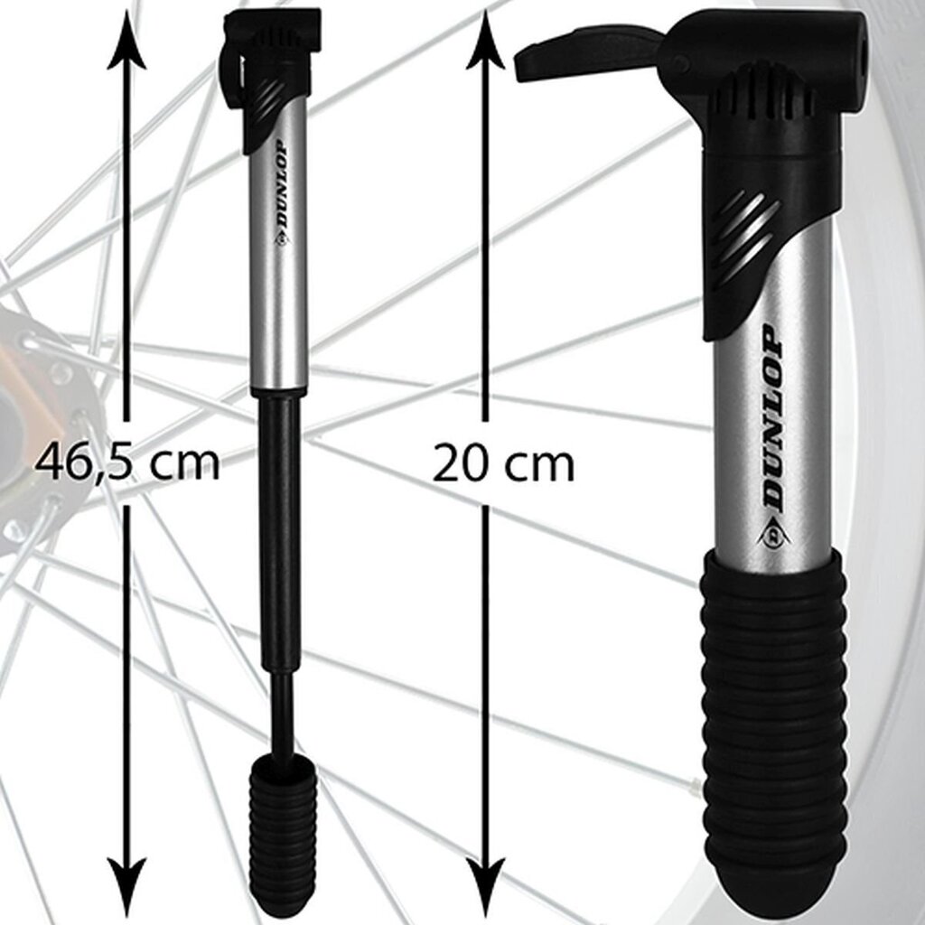 Teleskopiskais rokas velosipēda pumpis Dunlop Mini 120 psi (8 bar) cena un informācija | Velo pumpji | 220.lv